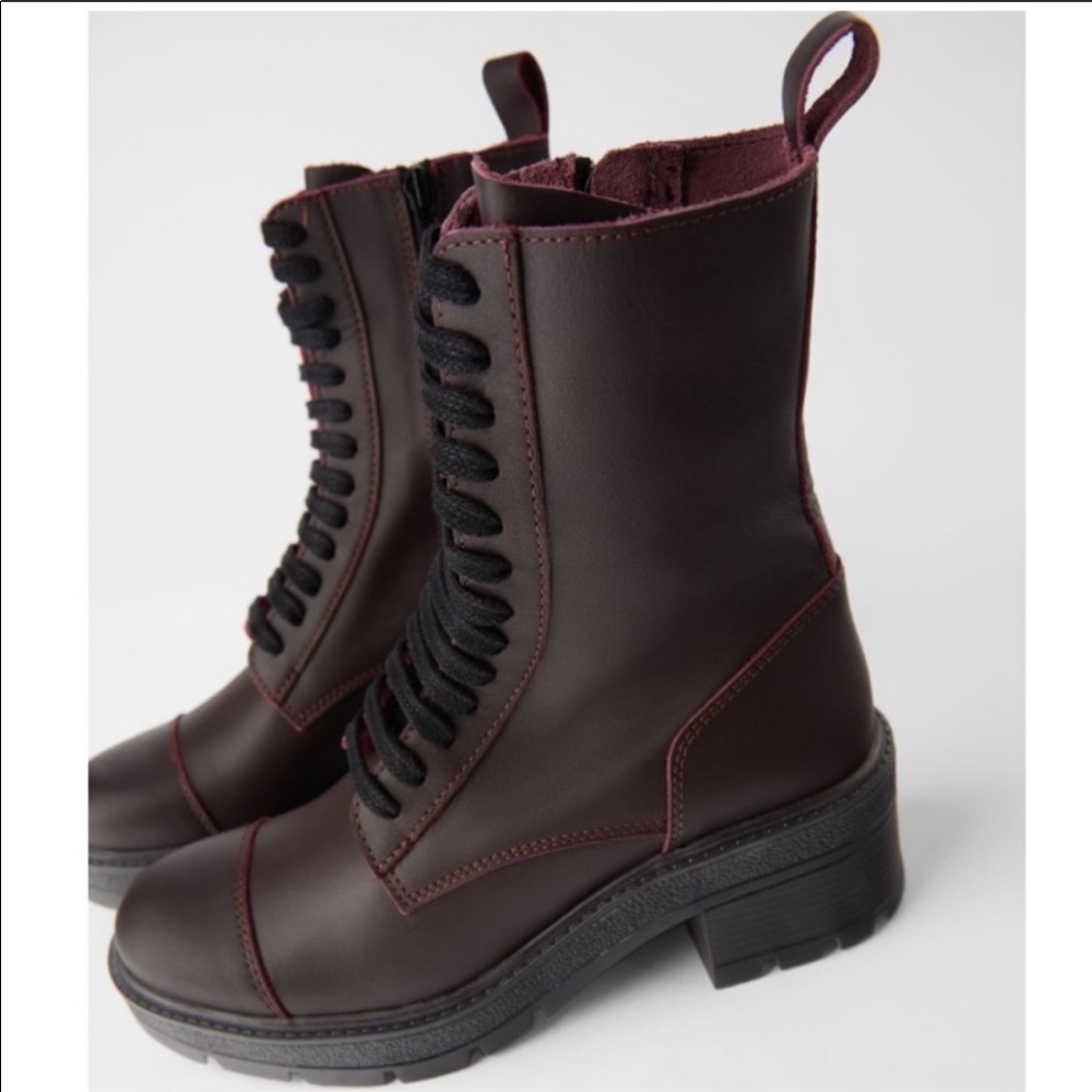 Zara laced ankle boots size 7.5 NWT